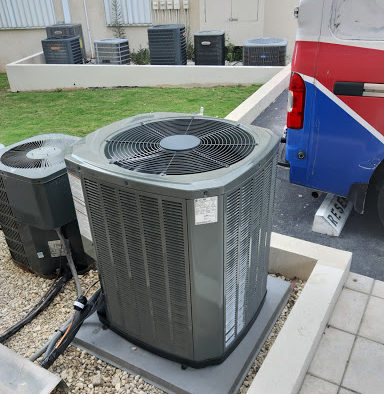 energy-efficient central air unit outside of a home in the Cayman Islands