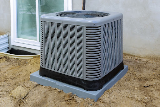 Outdoor air conditioning unit in Cayman Islands home.